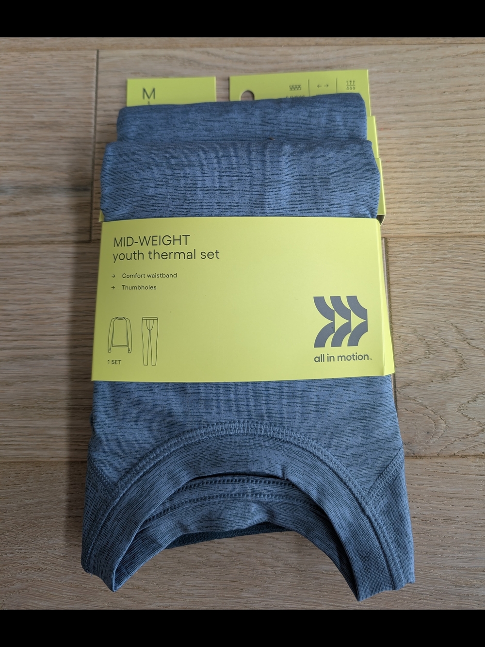 All in Motion Gray Mid-Weight Youth Thermal Set Size M